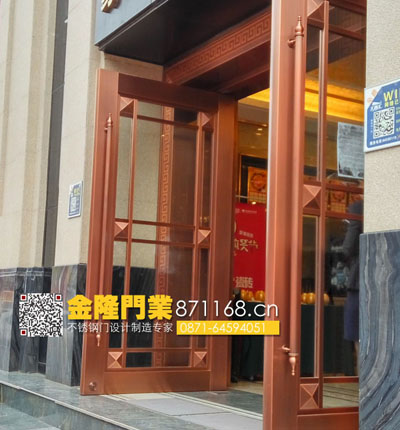 云南昆明不銹鋼門 昆明呈貢不銹鋼酒店大門 富民縣商鋪地彈簧門設(shè)計訂制批發(fā)J001